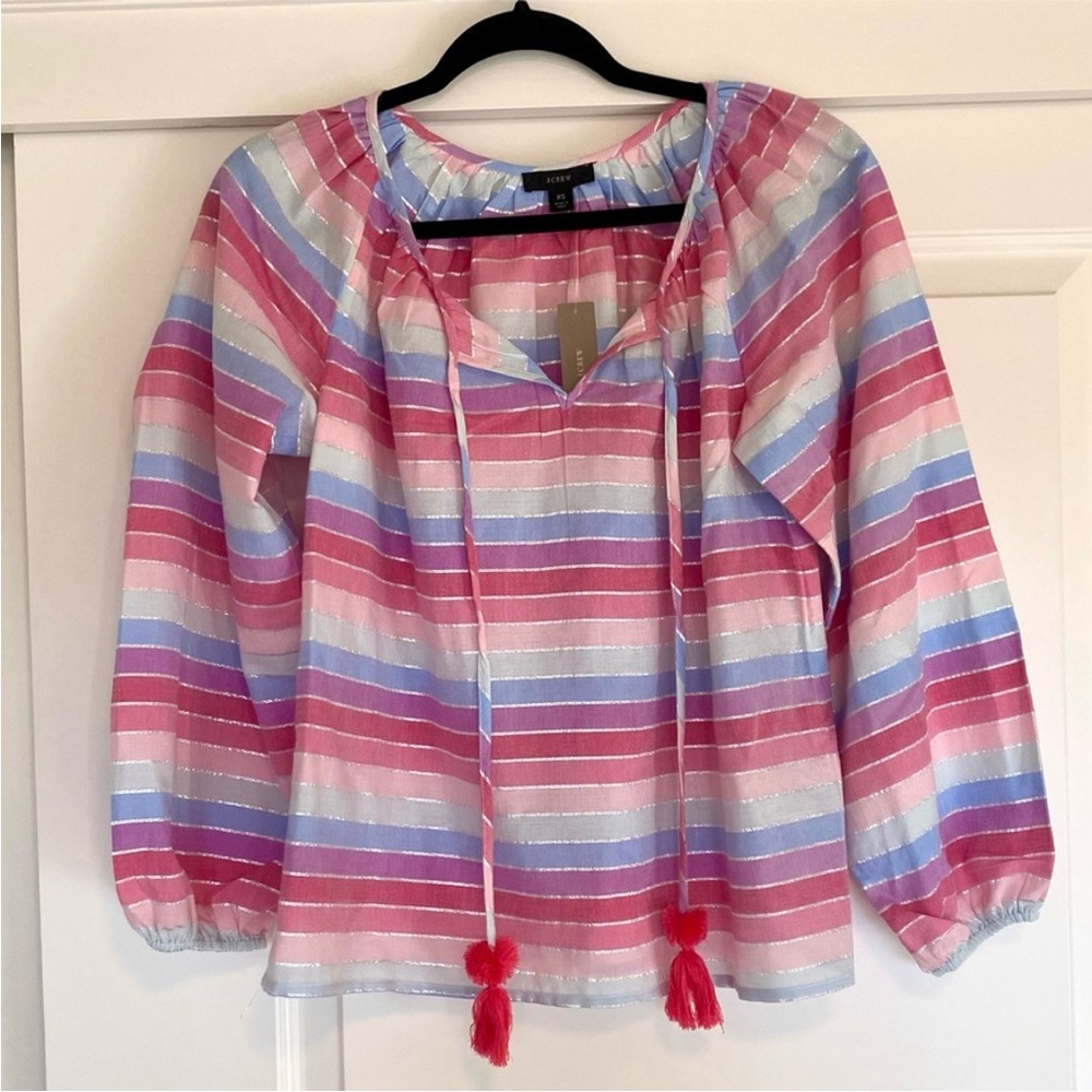 J.crew metallic blouse